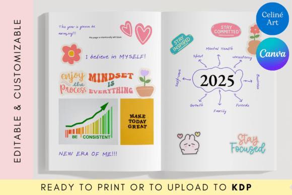 Monthly planner template 2025-2026: Habit tracker, editable Canva (PDF)