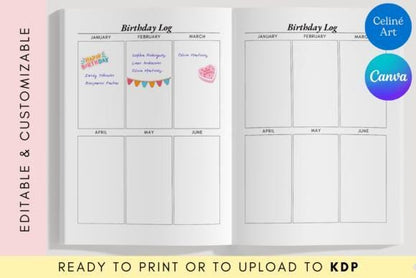 Monthly planner template 2025-2026: Habit tracker, editable Canva (PDF)