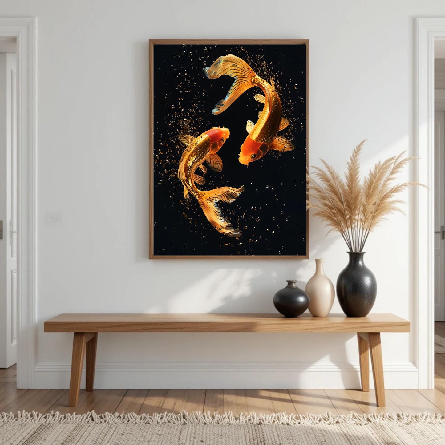 Wall art featuring goldfish: vibrant coastal decor (digital download)