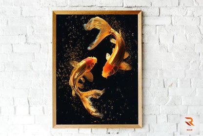 Wall art featuring goldfish: vibrant coastal decor (digital download)