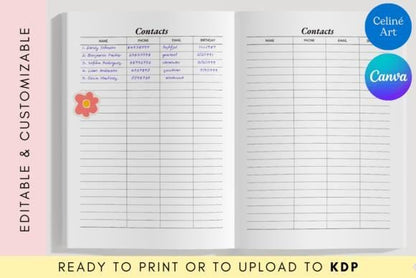 Monthly planner template 2025-2026: Habit tracker, editable Canva (PDF)