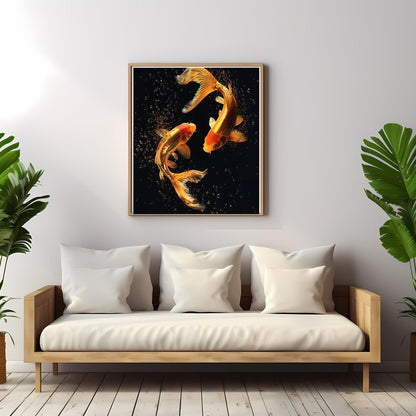 Wall art featuring goldfish: vibrant coastal decor (digital download)